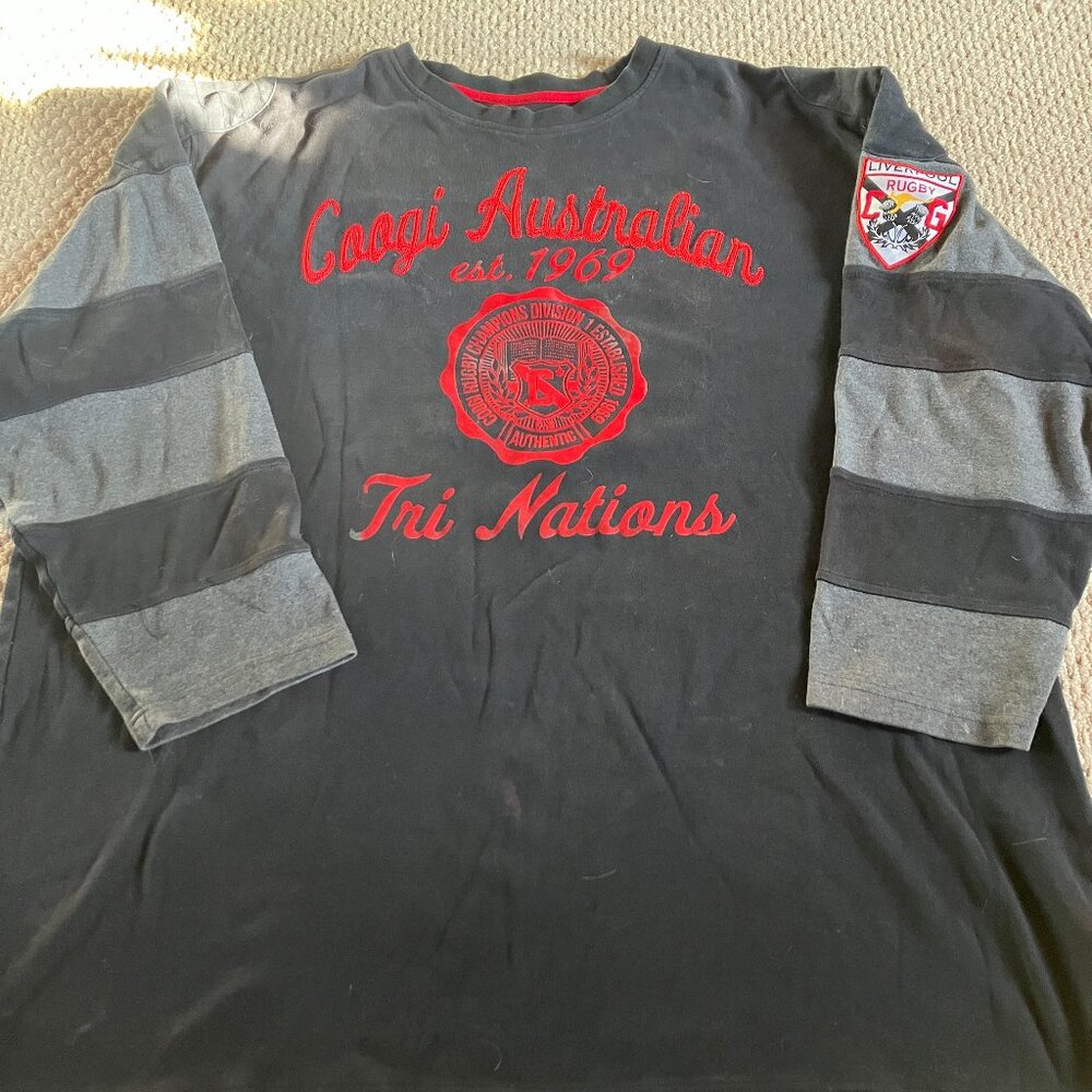 Y2K Coogi Australian Tri Nations Rugby Liverpool Long Sleeve Shirt Mens 4X